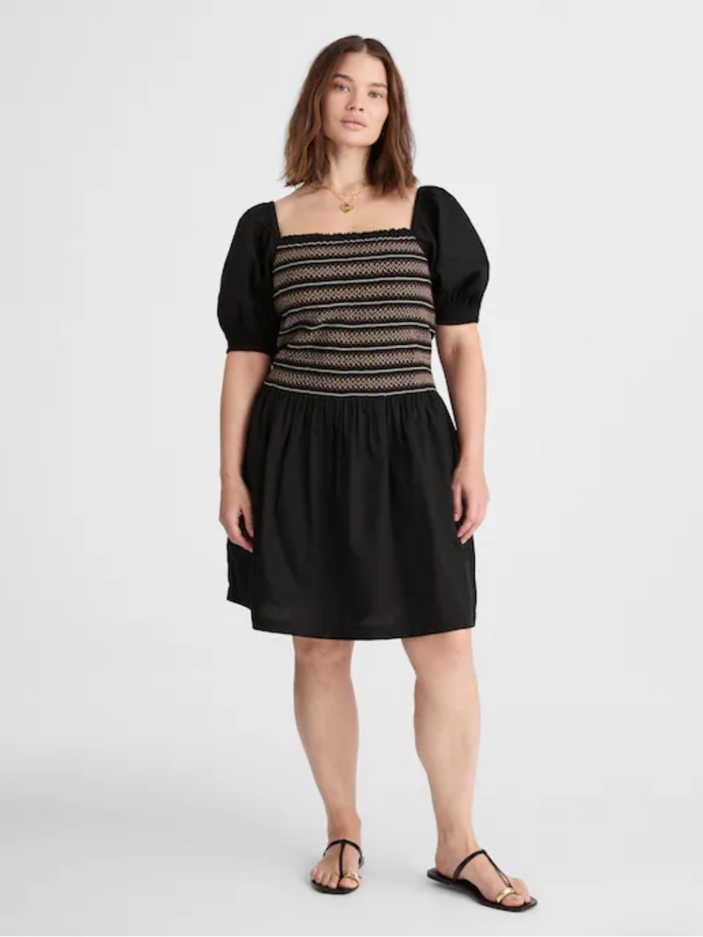 NWT Madewell Poplin Puff-Sleeve Mini Dress Size XL